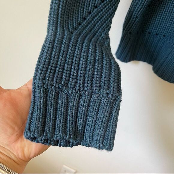 Grey by Jason Wu Blue mock neck pullover wool sweater heavy weight Large - Picture 4 of 8